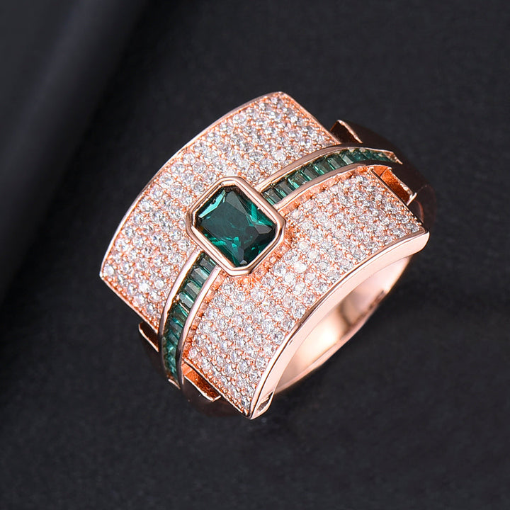 Anello impilabile per donne | Design di lusso | Zircone cubico | Anello di fidanzamento e statement
