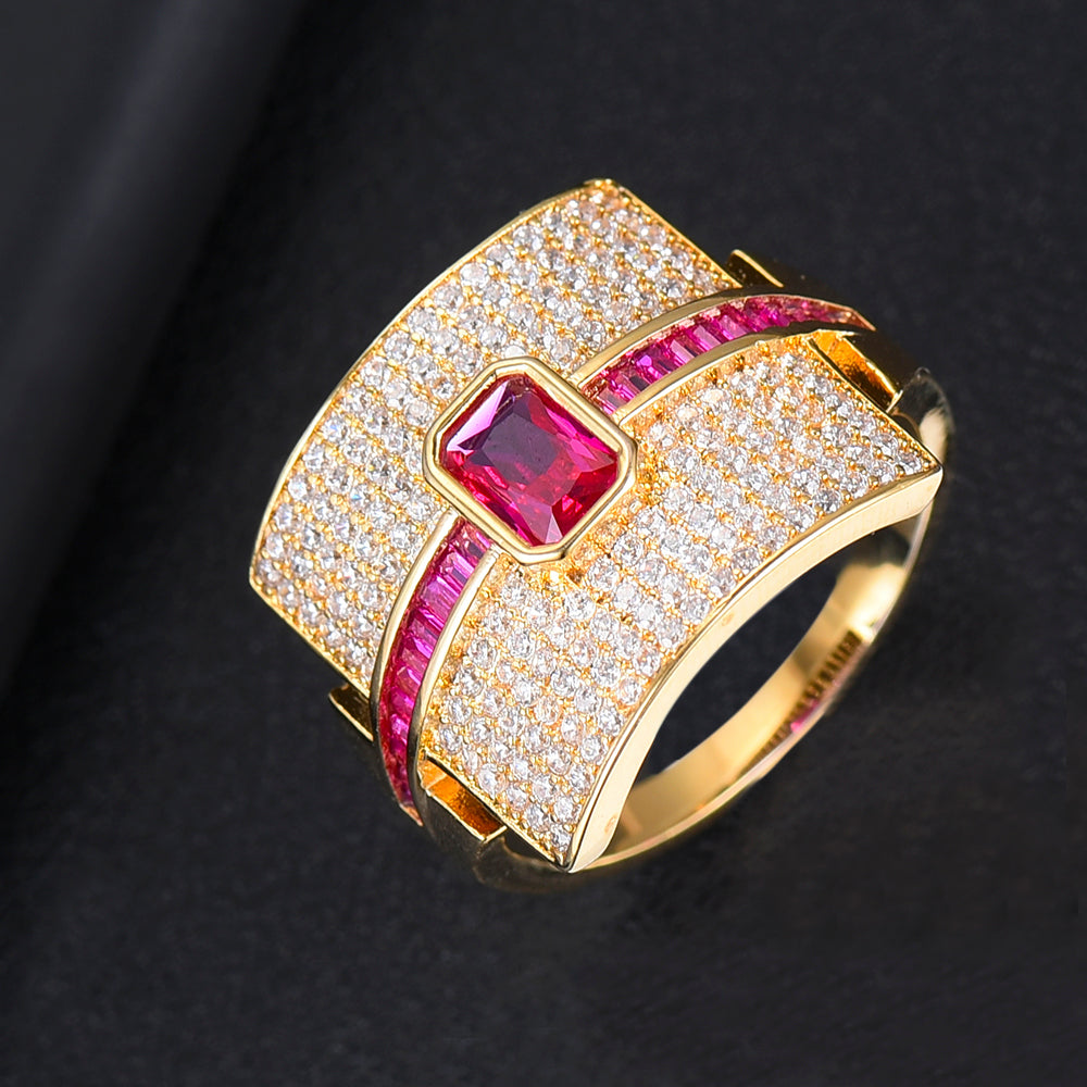 Anello impilabile per donne | Design di lusso | Zircone cubico | Anello di fidanzamento e statement
