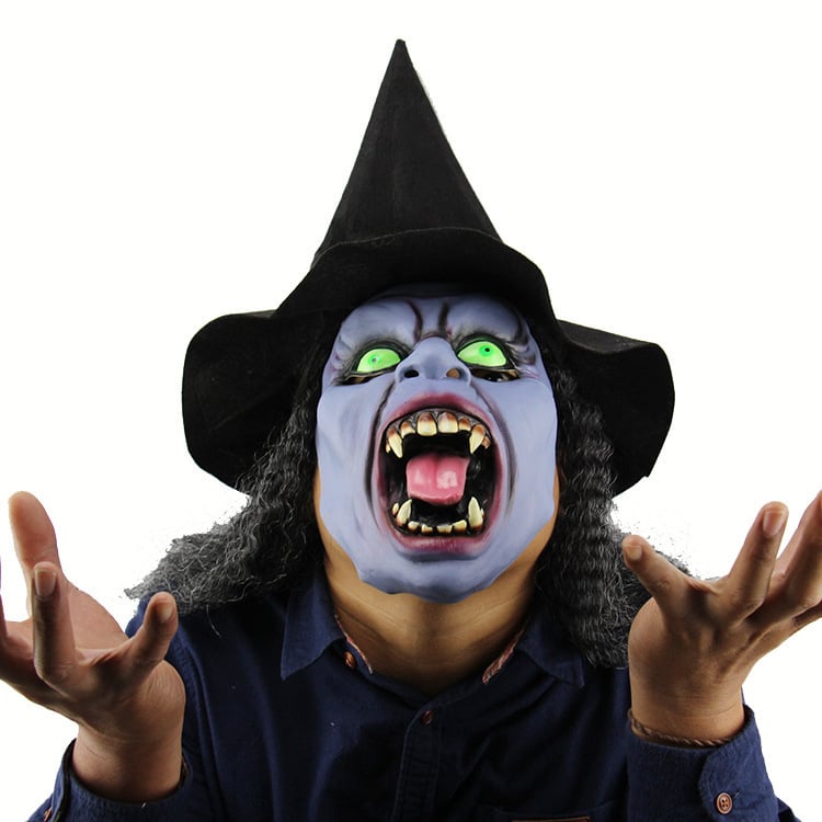 HorrorFace™ Maschera di Halloween Realistica | Lattice Morbido | Bocca Mobile | Traspirante &amp; Fatta a Mano