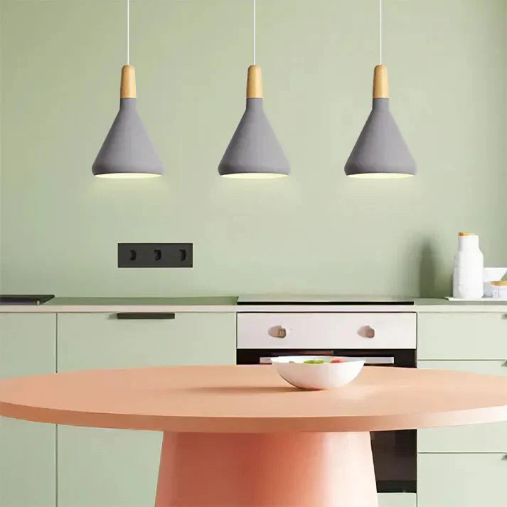 MacaronLumi: Lampada a sospensione in alluminio con colori Macaron e attacco E27 – per sala da pranzo e area caffè