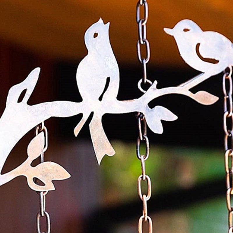 Mobile con motivo di uccello | Campanella fatta a mano in ferro | Decorazione per giardino, balcone e terrazza