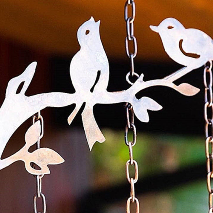 Mobile con motivo di uccello | Campanella fatta a mano in ferro | Decorazione per giardino, balcone e terrazza