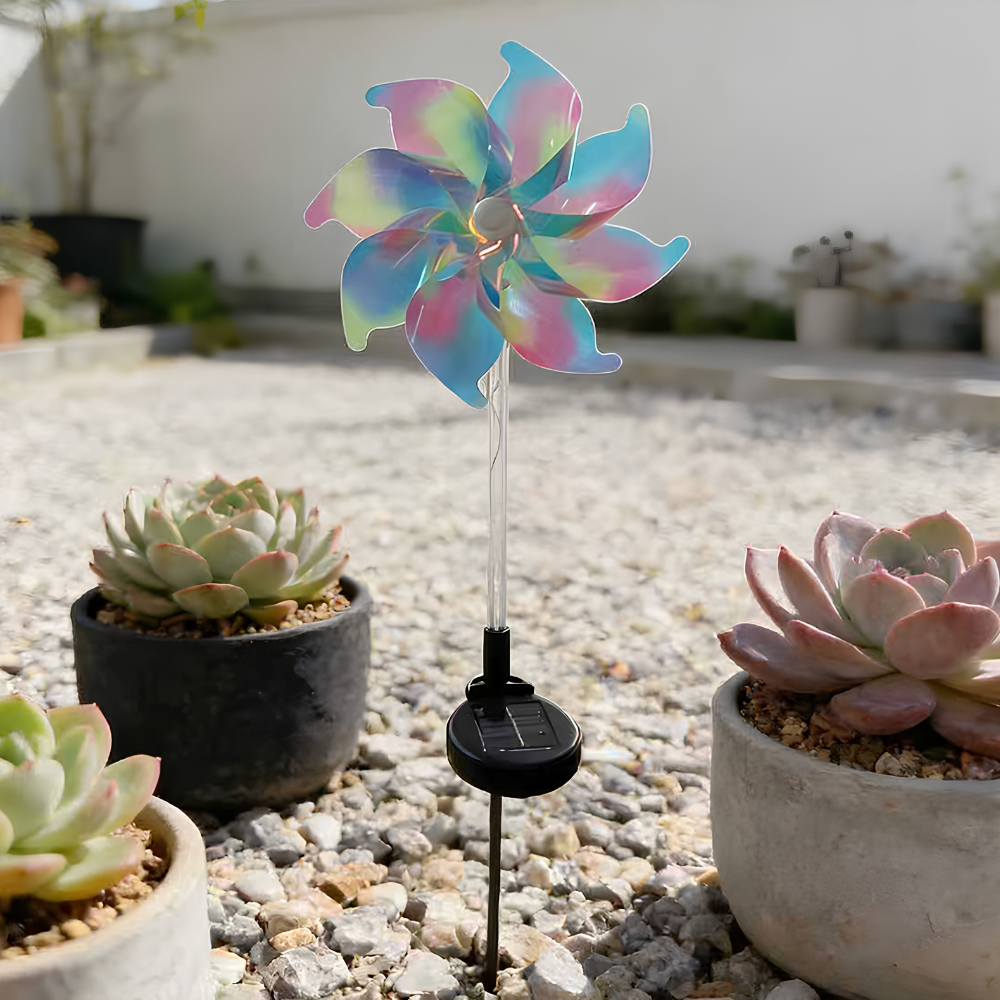 ColorTwirl™ – Turbina eolica a energia solare con luce arcobaleno per il giardino