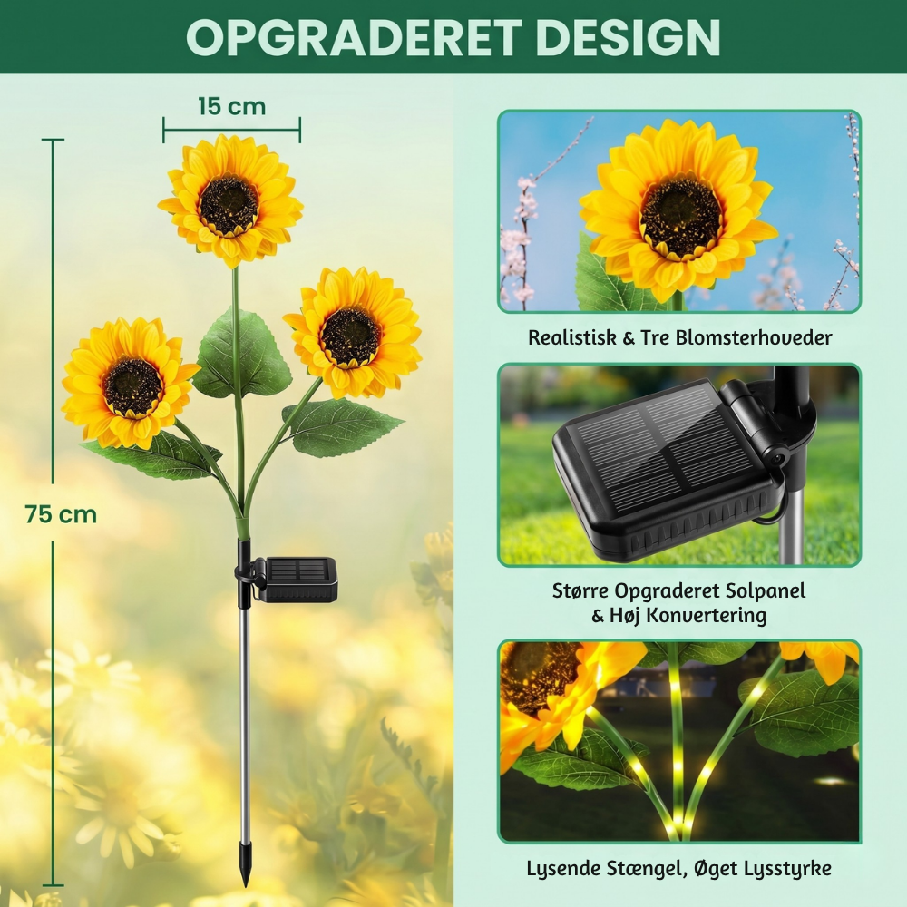 SunBloom™ – Lampe de tournesol à énergie solaire avec LED pour le jardin
