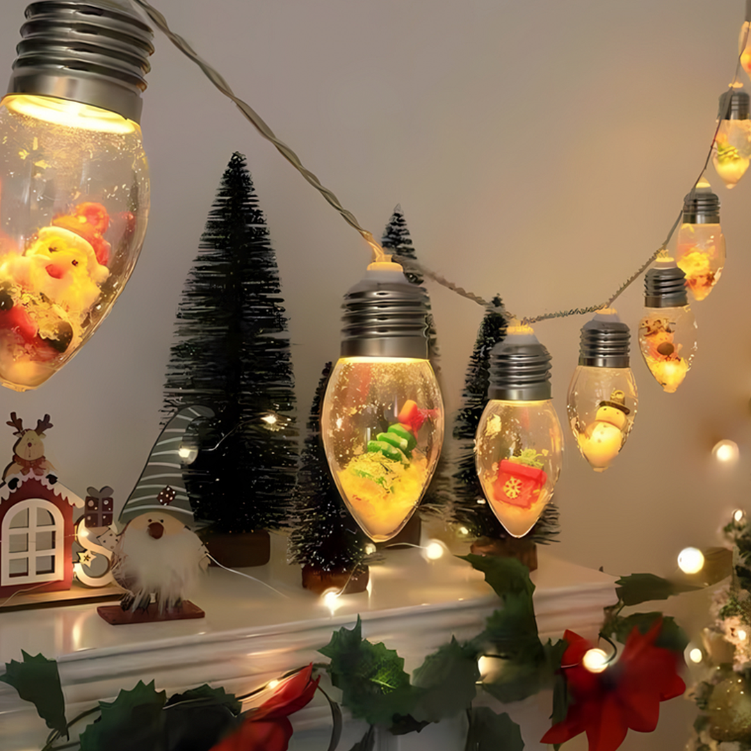 FrostGlow™ – Ghirlanda LED di Natale con Palline di Neve