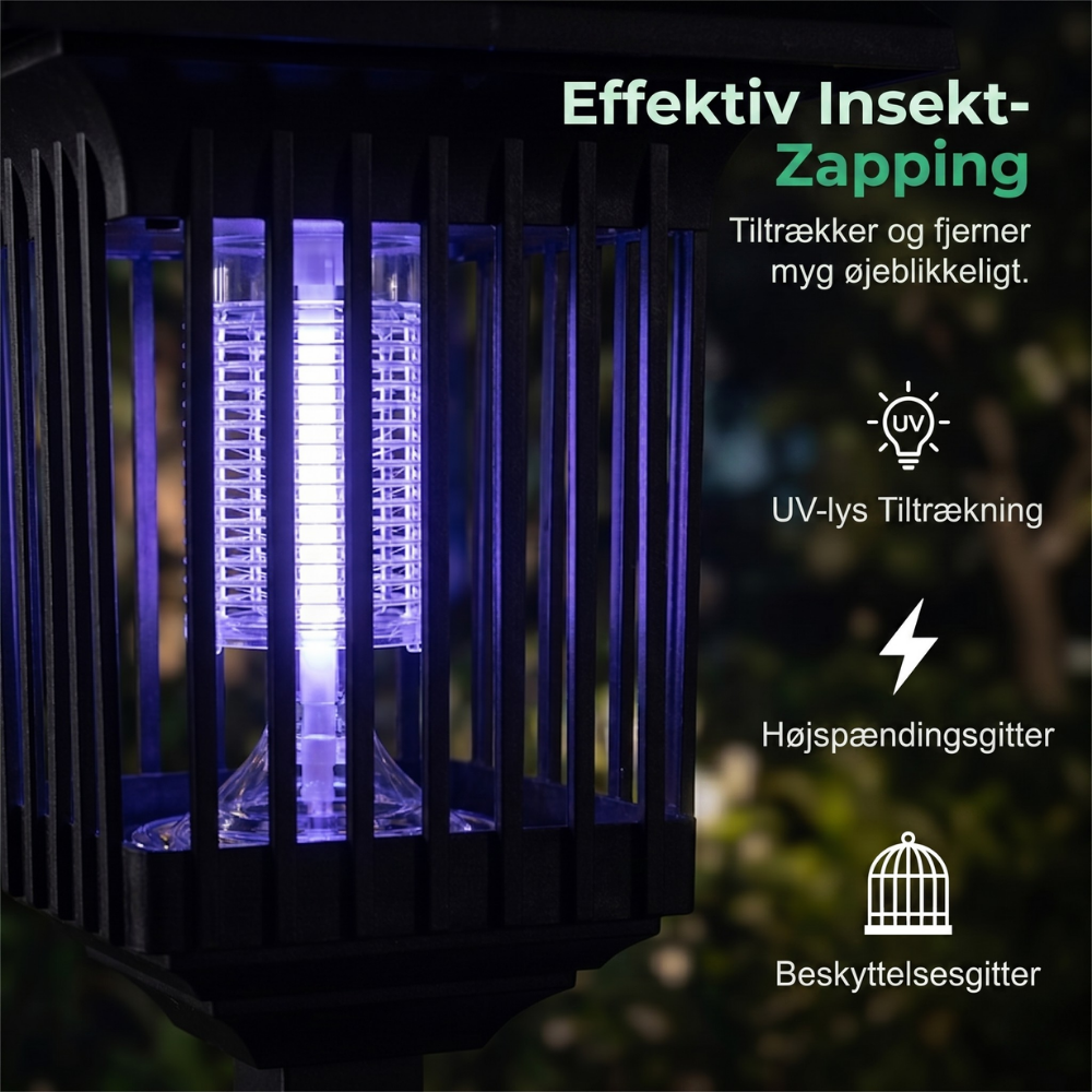 BuzzLight™ – 2-en-1 Lampe de Jardin Solaire et Tueur de Moustiques