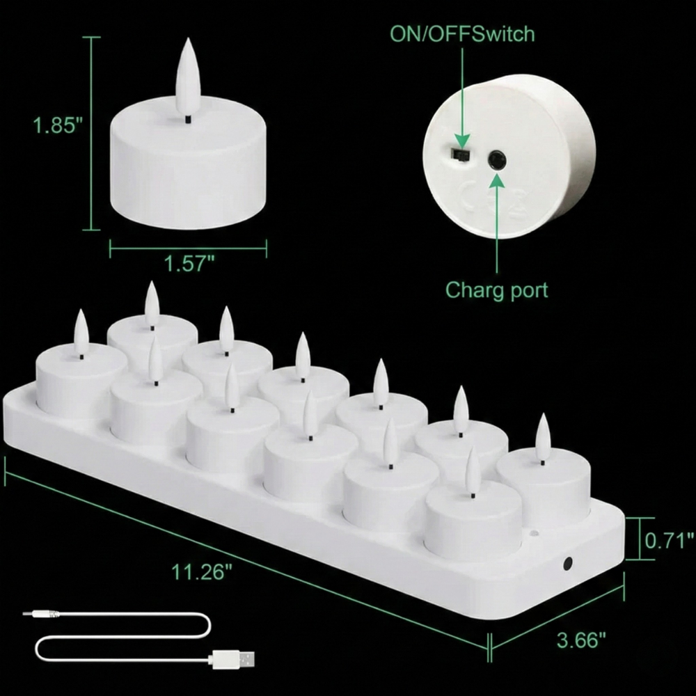LumaFlick™ – Set di Candele LED Ricaricabili Senza Fiamma