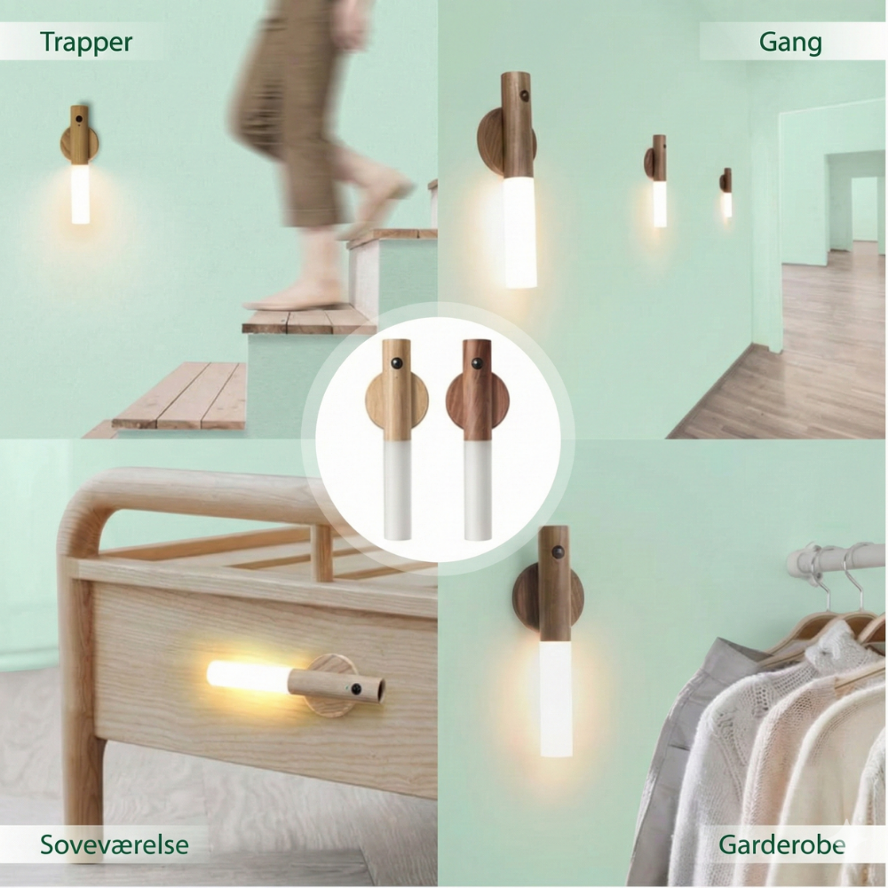 HavnLight™ – Lampada da Parete in Legno Magnetico con Rilevatore di Movimento