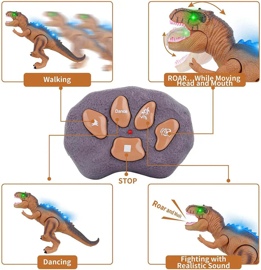 Giocattolo T Rex Dinosaurio Radiocomandato con Luce LED, Camminante e Ruggente per Bambini, Regalo Autunno 2025