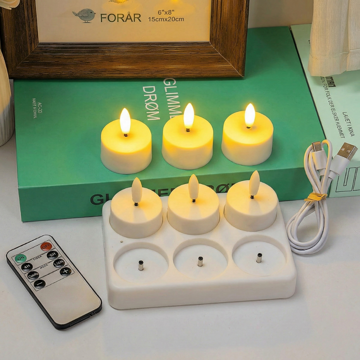 LumaFlick™ – Set di Candele LED Ricaricabili Senza Fiamma
