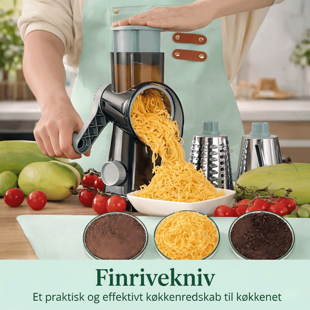 PrepEase™ – Robot da Cucina Rotante 3-in-1 per Affettare e Grattugiare