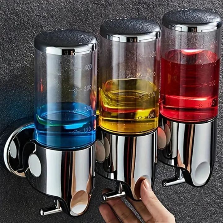 Distributore di sapone da parete | Acciaio inossidabile &amp; ABS | Design moderno | Salvaspazio &amp; Ricaricabile