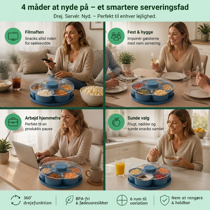 ServeSpin™ – Piatto Rotante per Snack con Più Scomparti