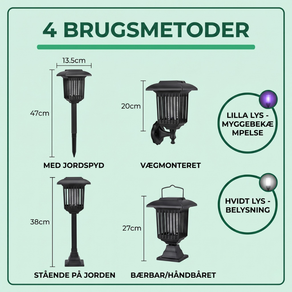 BuzzLight™ – 2-en-1 Tueur de Moustiques Solaire et Lampe de Jardin