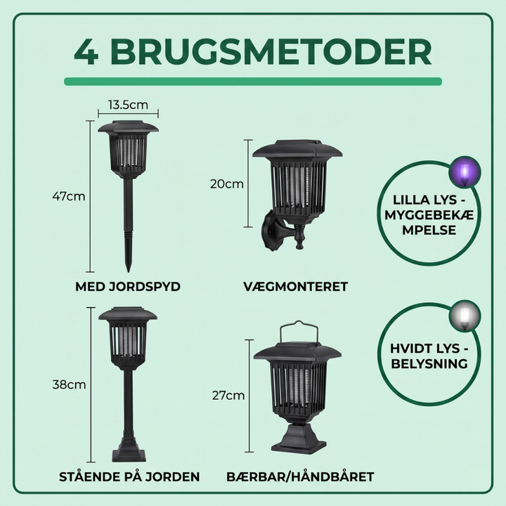 BuzzLight™ – 2-en-1 Lampe de Jardin Solaire et Tueur de Moustiques