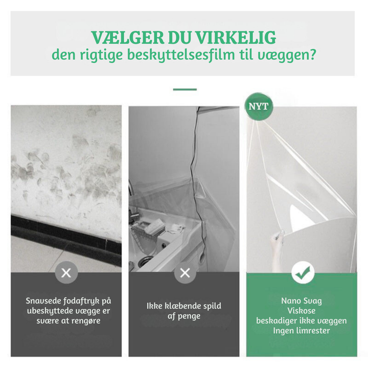 WallGuard™ – Pellicola Protettiva Murale Trasparente Elettrostatica