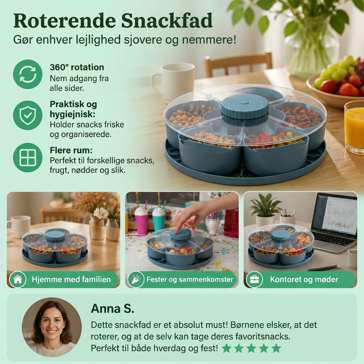 ServeSpin™ – Piatto Rotante per Snack con Più Scomparti