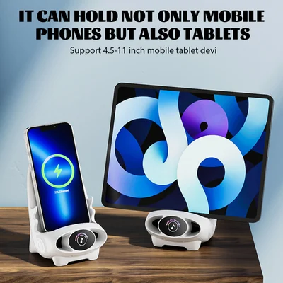 Caricatore wireless 15 W | Ricarica rapida e supporto per telefono | Con aromaterapia e amplificazione sonora