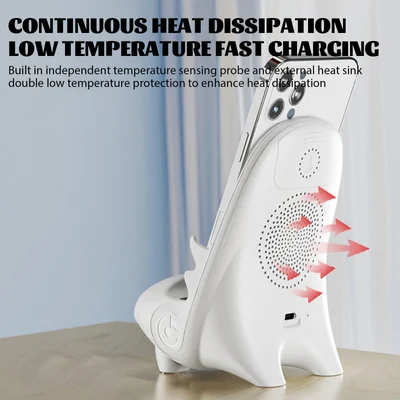 Caricatore wireless 15 W | Ricarica rapida e supporto per telefono | Con aromaterapia e amplificazione sonora