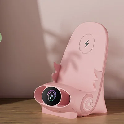 Caricatore wireless 15 W | Ricarica rapida e supporto per telefono | Con aromaterapia e amplificazione sonora
