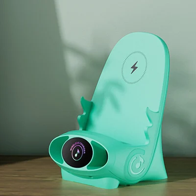 Caricatore wireless 15 W | Ricarica rapida e supporto per telefono | Con aromaterapia e amplificazione sonora