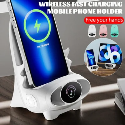 Caricatore wireless 15 W | Ricarica rapida e supporto per telefono | Con aromaterapia e amplificazione sonora