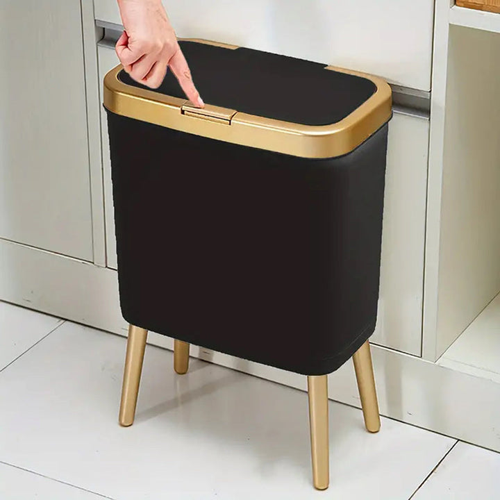 Cestino Moderno da 15L con Chiusura Ermetica e Gambe Elevate | Cestino Elegante per Cucina, Soggiorno e Bagno