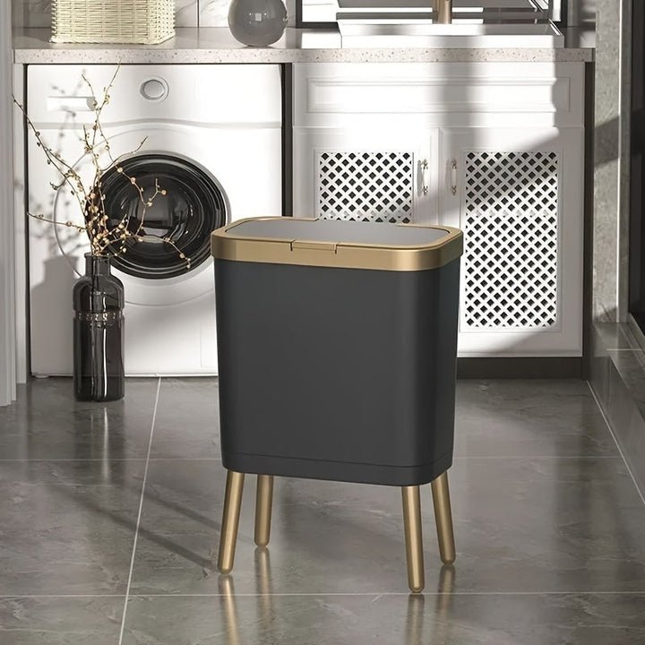 Cestino Moderno da 15L con Chiusura Ermetica e Gambe Elevate | Cestino Elegante per Cucina, Soggiorno e Bagno