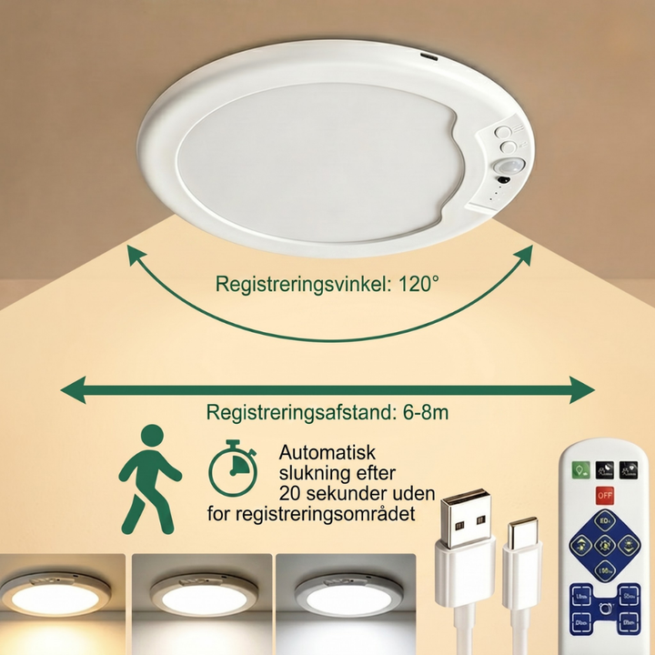 LumiCore™ – Lampada da soffitto LED senza fili con sensore di movimento