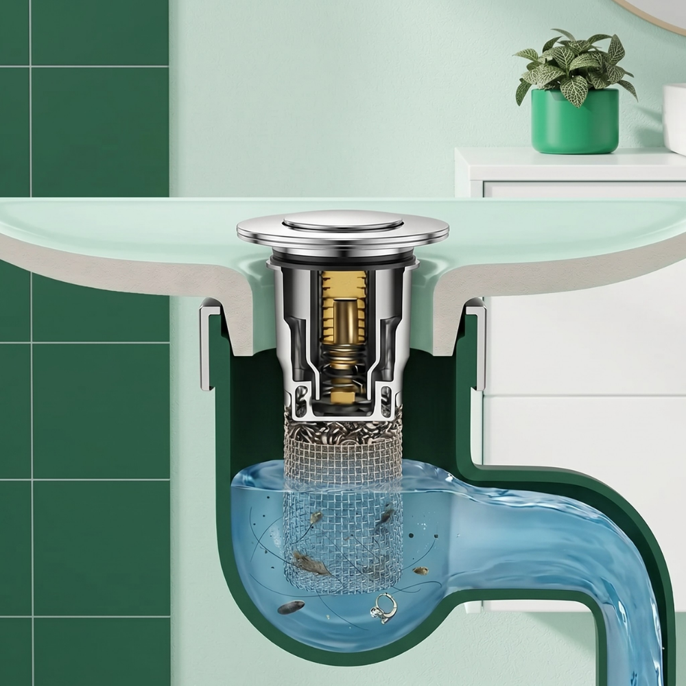 ClogFree™ – Filtro in Acciaio Inossidabile per Lavello da Cucina
