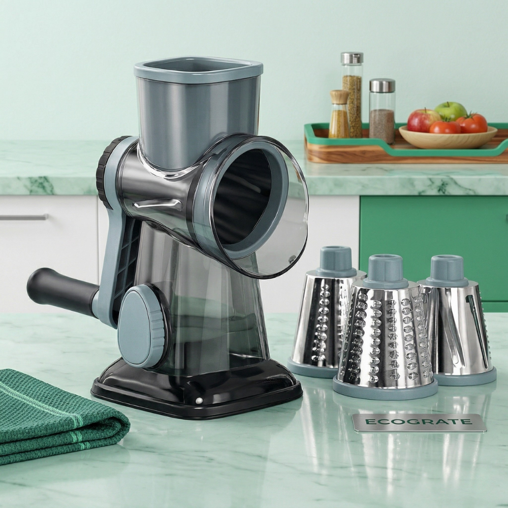 PrepEase™ – Robot da Cucina Rotante 3-in-1 per Affettare e Grattugiare