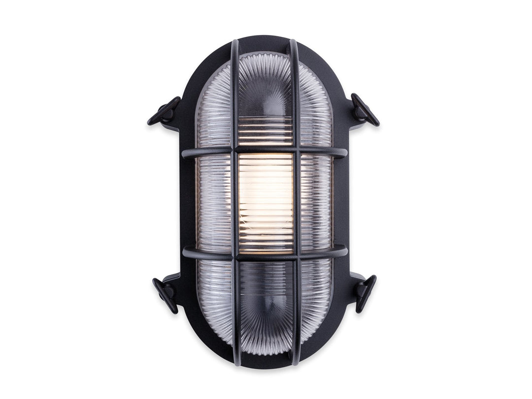 Lampada da parete Carlton Oval Caged, Nera