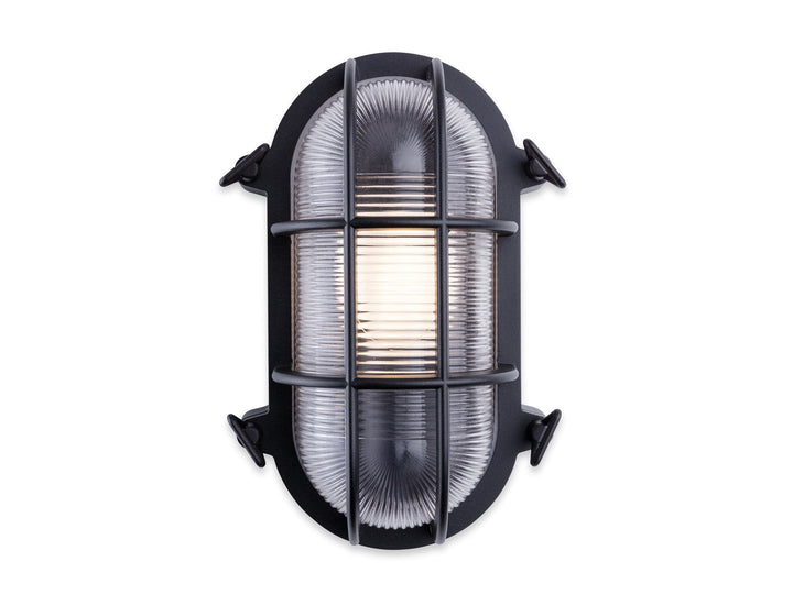 Lampada da parete Carlton Oval Caged, Nera