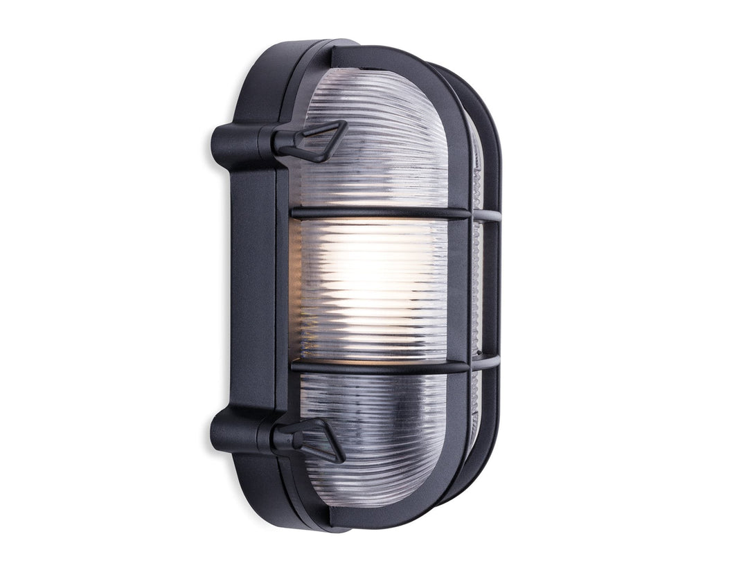 Lampada da parete Carlton Oval Caged, Nera