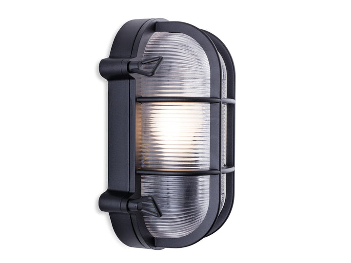 Lampada da parete Carlton Oval Caged, Nera