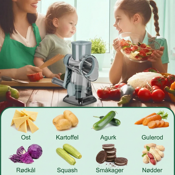 PrepEase™ – Robot da Cucina Rotante 3-in-1 per Affettare e Grattugiare