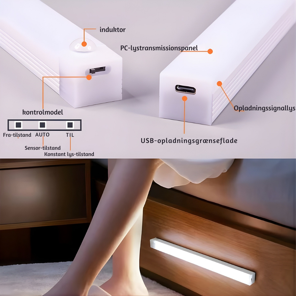 LumoBar™ – Barra luminosa LED magnetica intelligente con sensore di movimento