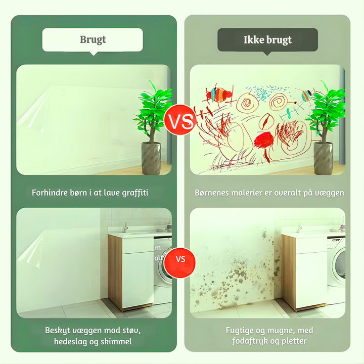 WallGuard™ – Pellicola Protettiva Murale Trasparente Elettrostatica