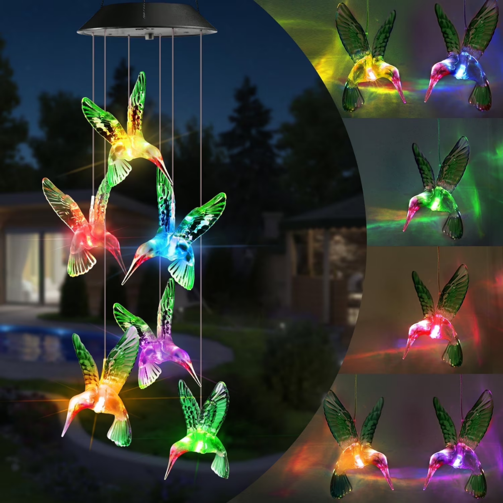 SkyCharm™ – Campana a vento colibrì alimentata da energia solare