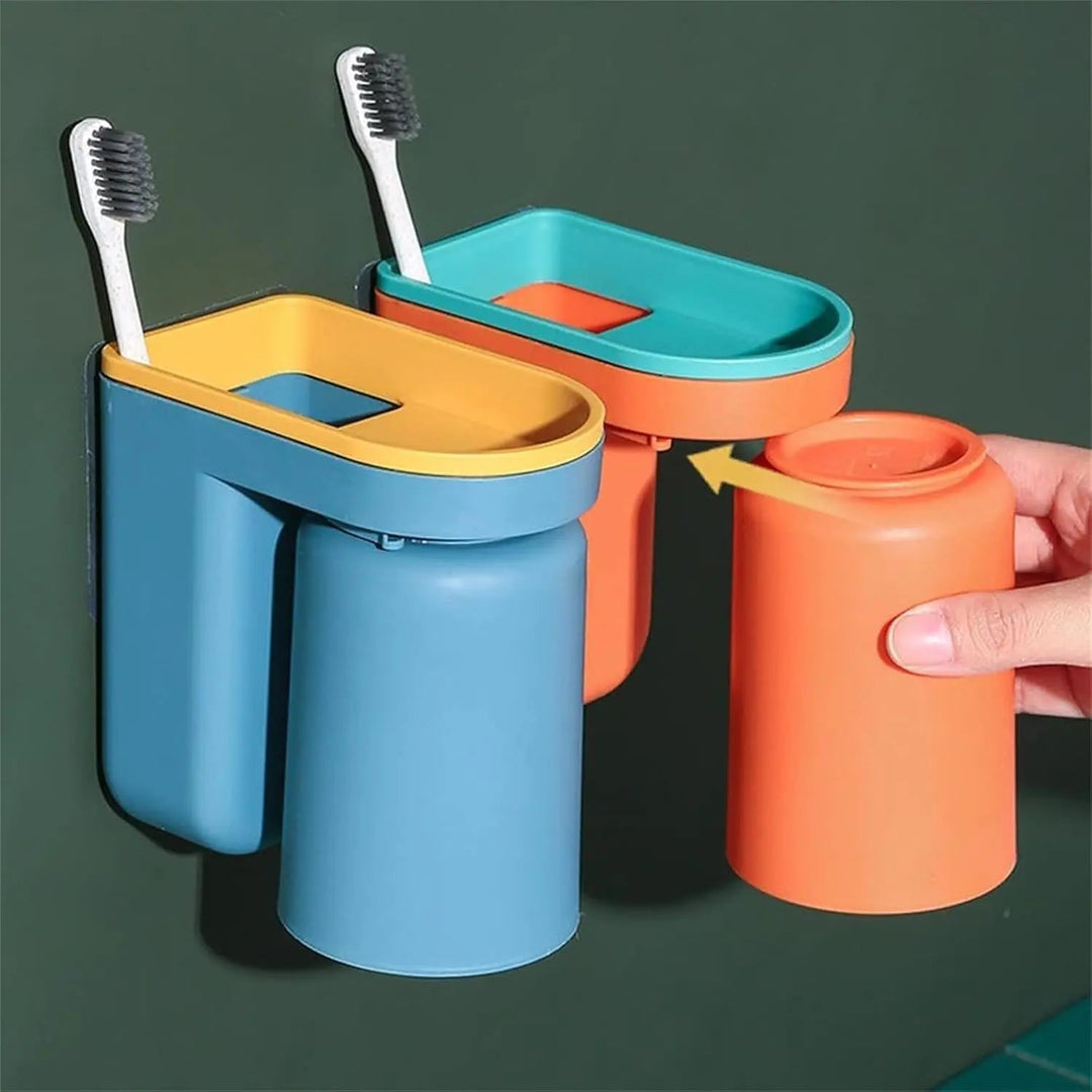Supporto per spazzolino da denti adesivo | Plastica ABS | Con sistema di goccia | Senza foratura