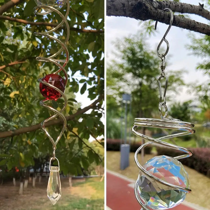 KrystalSpiral™ - Carillon à Cristal Rotatif pour Élégance et Énergie