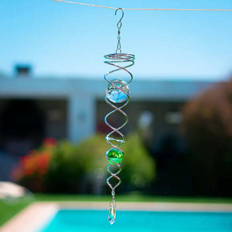 KrystalSpiral™ - Carillon à Cristal Rotatif pour Élégance et Énergie