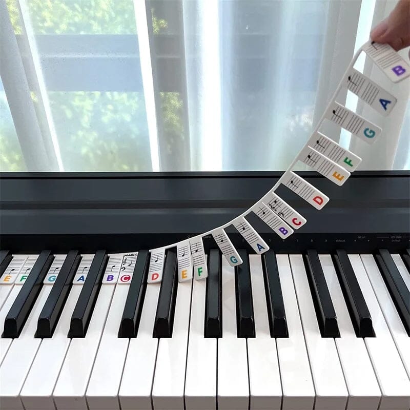 Etichette per tasti di pianoforte rimovibili