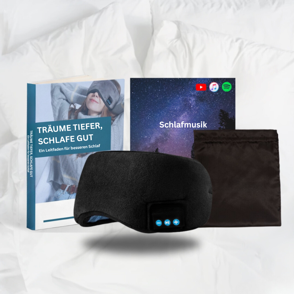 TräumeRuhig: Maschera per dormire con Bluetooth – Bloccante di rumore e funzione musicale per un sonno migliore