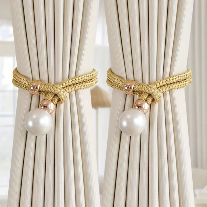 Fascia per Tende in Perle Lucide | Set da 2 Pezzi