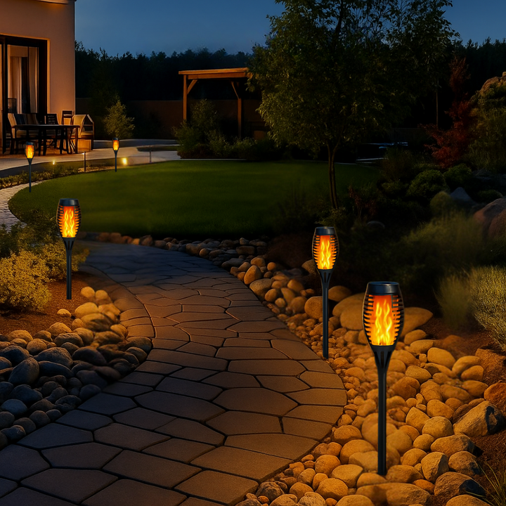 Glowvia™ – Torcia a Fiamma Solare Realistica per Esterni
