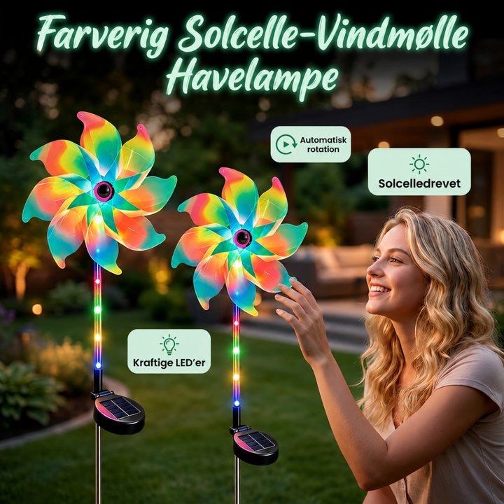 ColorTwirl™ – Turbina eolica a energia solare con luce arcobaleno per il giardino