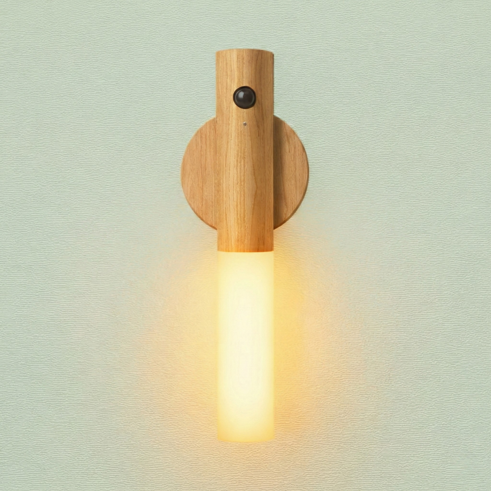 HavnLight™ – Lampada da Parete in Legno Magnetico con Rilevatore di Movimento