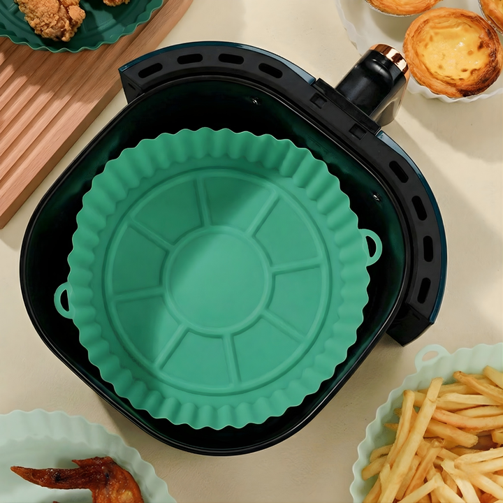 EcoFry™ – Piatto Airfryer in Silicone Riutilizzabile Antiaderente