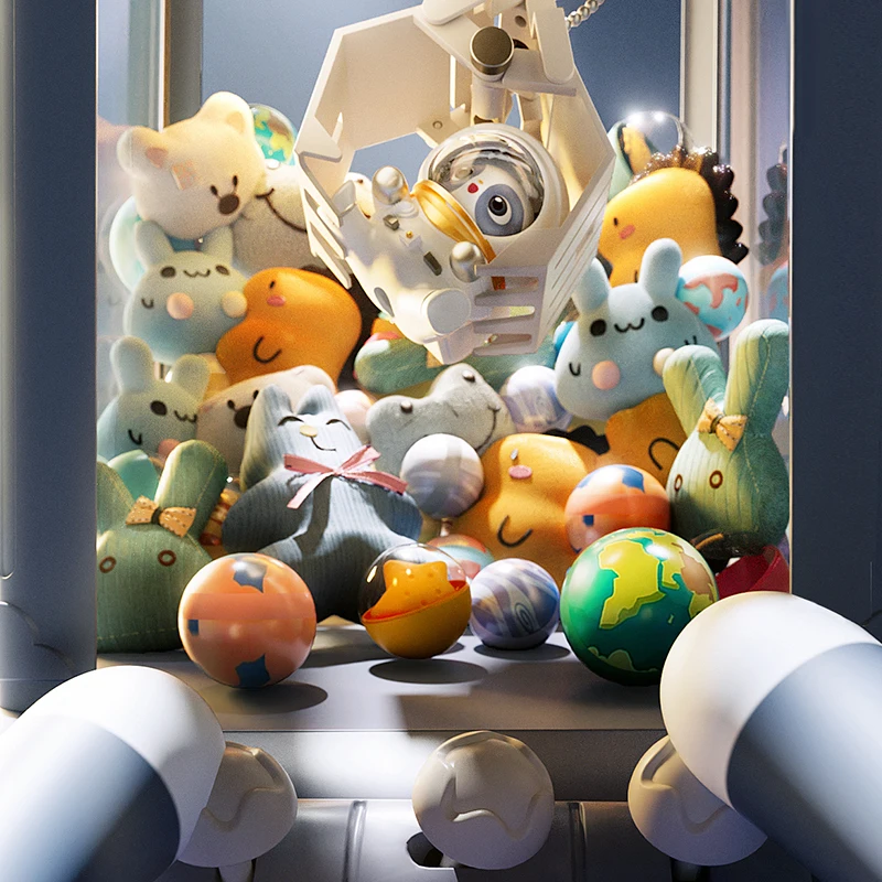 Macchina per Giocattoli Mini Operata da Monete per Bambini, Gioco Arcade con Premi di Peluche